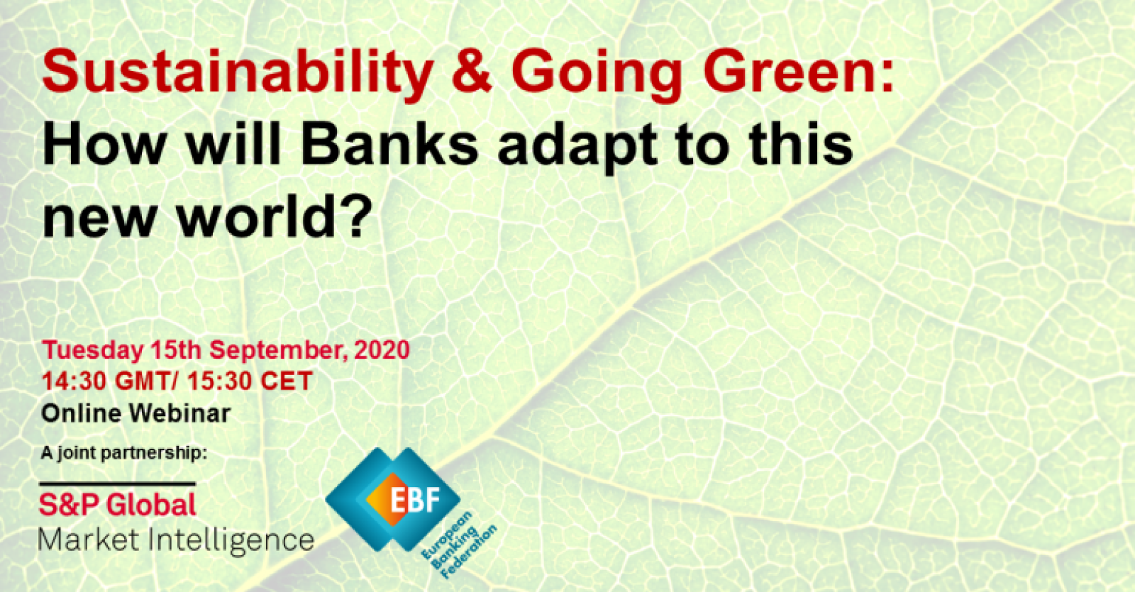 Banking Essentials Webinar Sustainability & Going Green: How will Banks adapt to this new world?